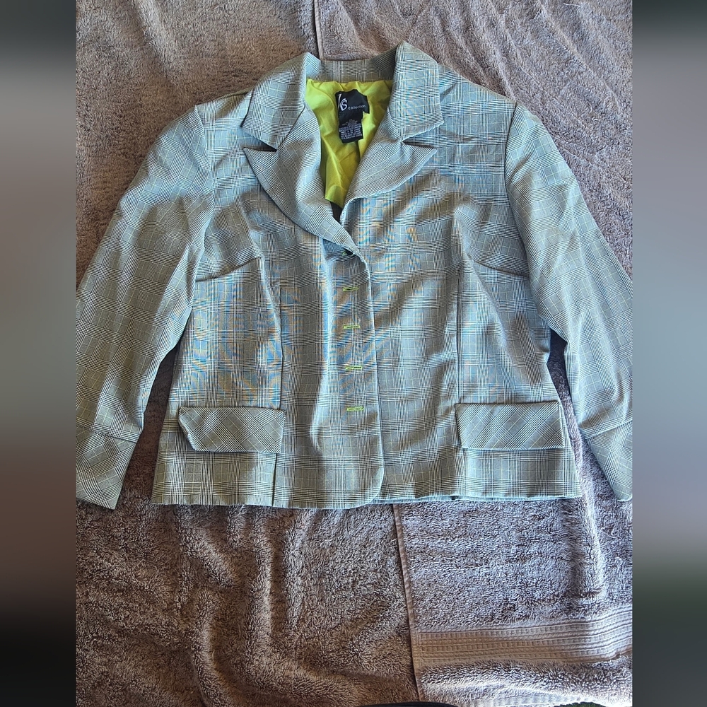 Ks Collection Gray Blazer Structured Suit Jacket